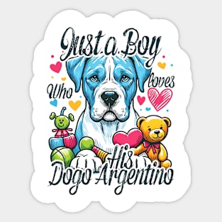 How a Boy and His Dogo Argentino Became Best Friends Sticker